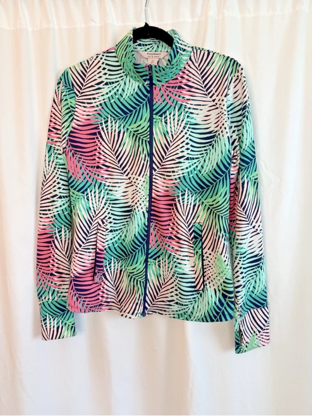 Tommy Bahama Golf / Tennis Tropical Leaf Print Knit Jacket - size Large